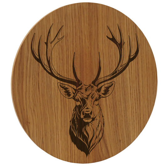 Wandbild Hirsch - Holzbild mit Hirschkopf Motiv - 30/40 cm groß