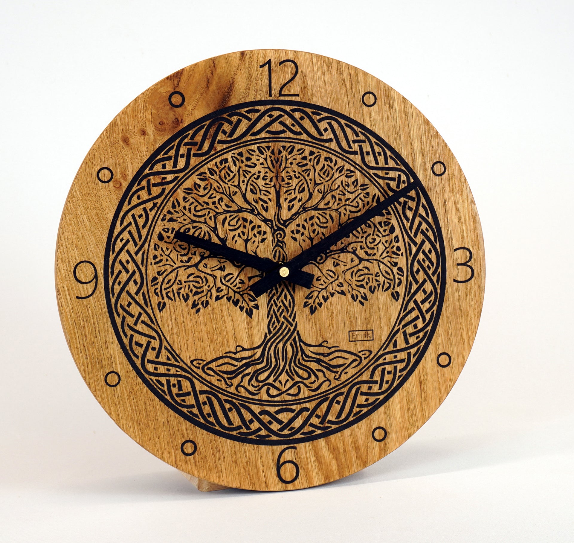 Wanduhr aus Holz Eiche " keltischer Baum des Lebens " 30cm - Lebensbaum