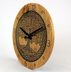 Wanduhr aus Holz Eiche " keltischer Baum des Lebens " 30cm - Lebensbaum