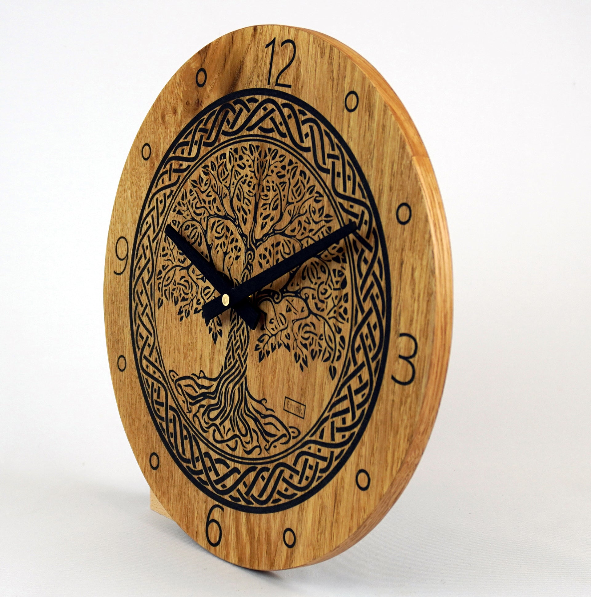 Wanduhr aus Holz Eiche " keltischer Baum des Lebens " 30cm - Lebensbaum