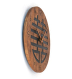 Wanduhr aus Holz ausgefallenes design Fengh Shui Symbol " Xi Good Luck" klein 30cm