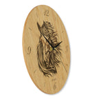 Wanduhr Pferd aus Holz- Wohnzimmeruhr Motiv Pferd Stürmisch - 30 cm/40 cm groß