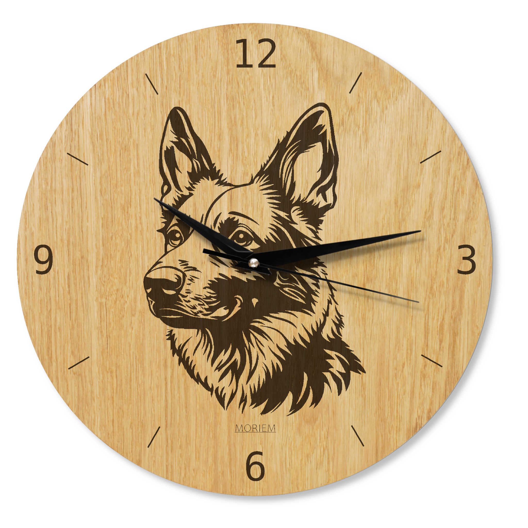 Wanduhr mit Hundemotiv Schäferhund - Wohnzimmeruhr modern - 30 cm/40 cm groß-