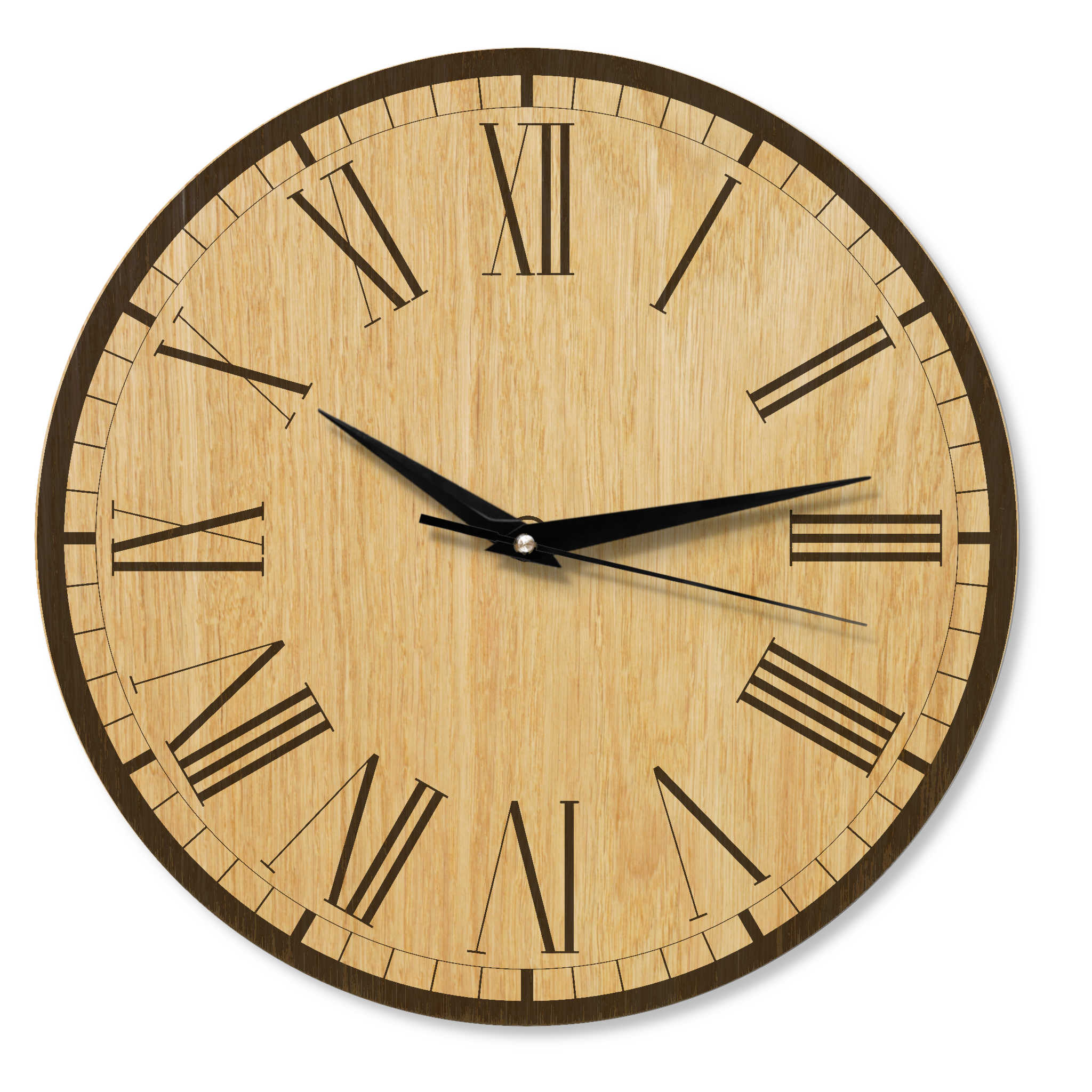 Wanduhr Vintage aus Holz - Blumenmuster - Landhaus Stil - 30 cm/40 cm groß
