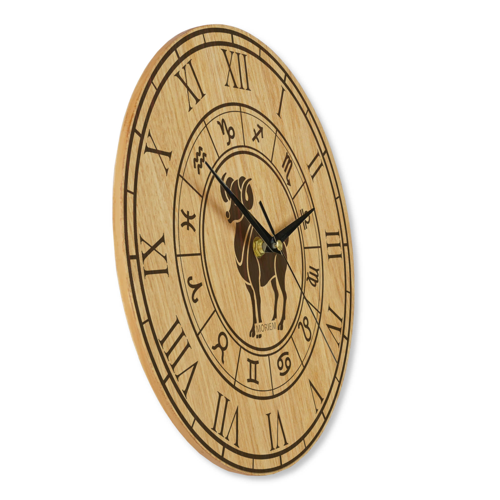 Wanduhr mit Sternzeichen- Motiv Widder- 30 cm/40 cm groß