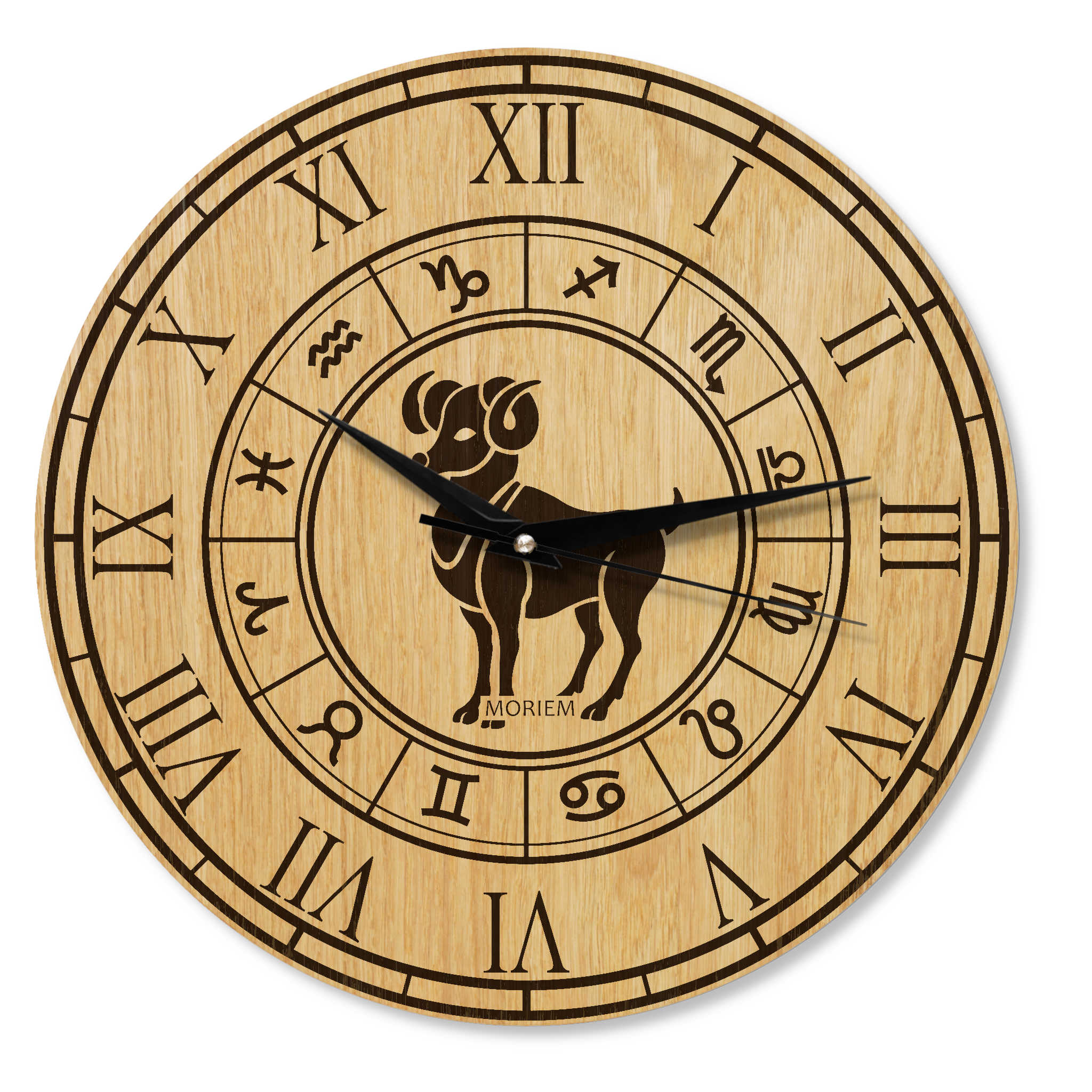 Wanduhr mit Sternzeichen- Motiv Widder- 30 cm/40 cm groß