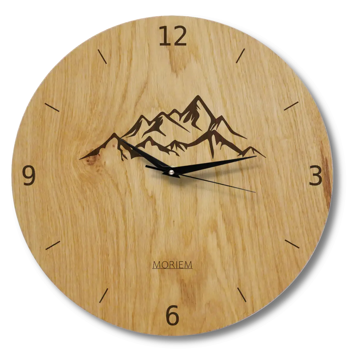 Wanduhr Berg - Wohnzimmeruhr modernes Design- eingebranntes Bergmotiv - 30 cm/40 cm groß