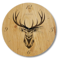 Wanduhr Hirsch modern - Wohnzimmeruhr mit Hirschkopf Motiv - 30 cm/40 cm groß