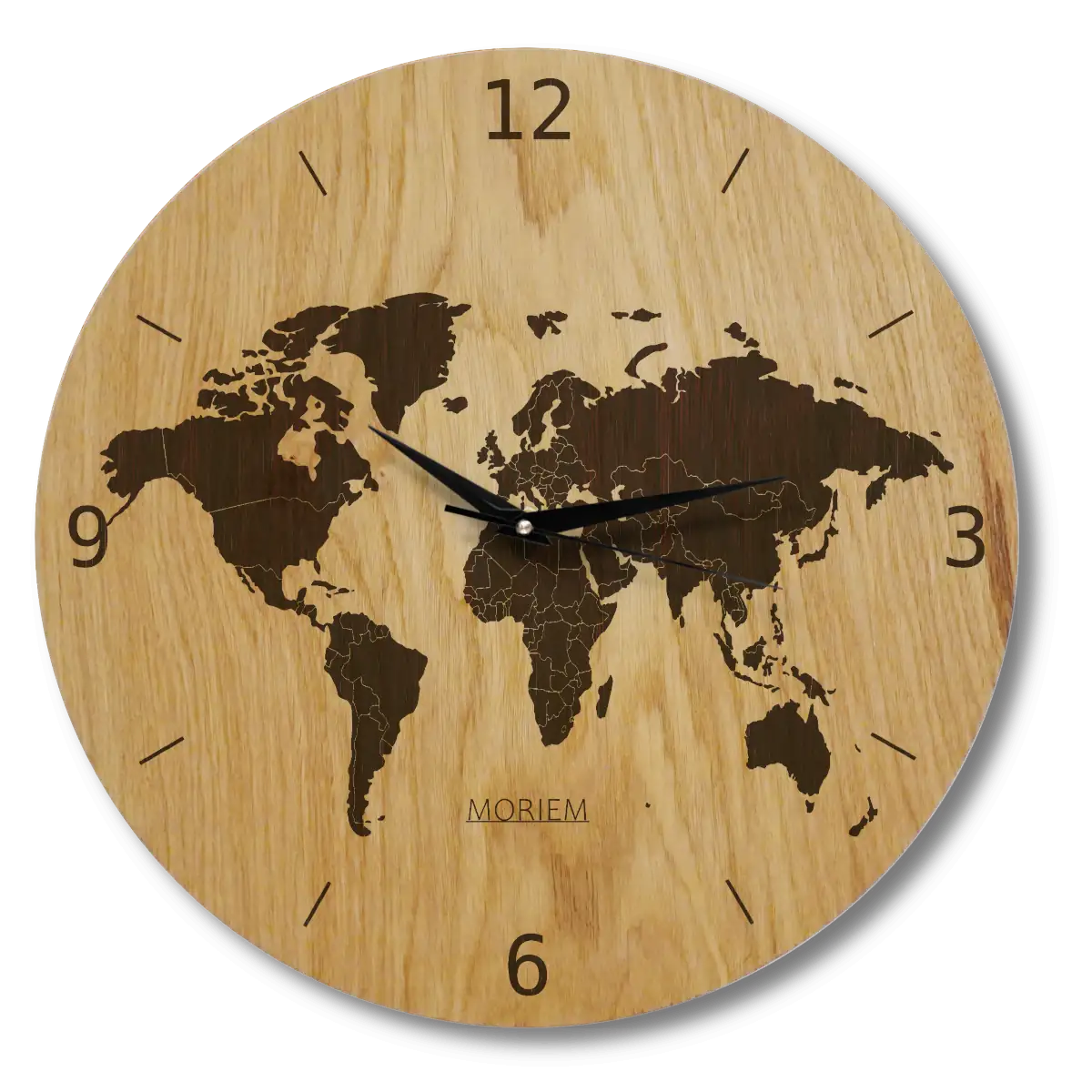 Weltkarte Wanduhr - Wohnzimmeruhr modern - 30 cm/40 cm groß