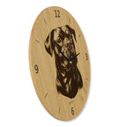 Wanduhr aus Holz - Wohnzimmeruhr modern mit Hundemotiv - 30 cm/40 cm groß