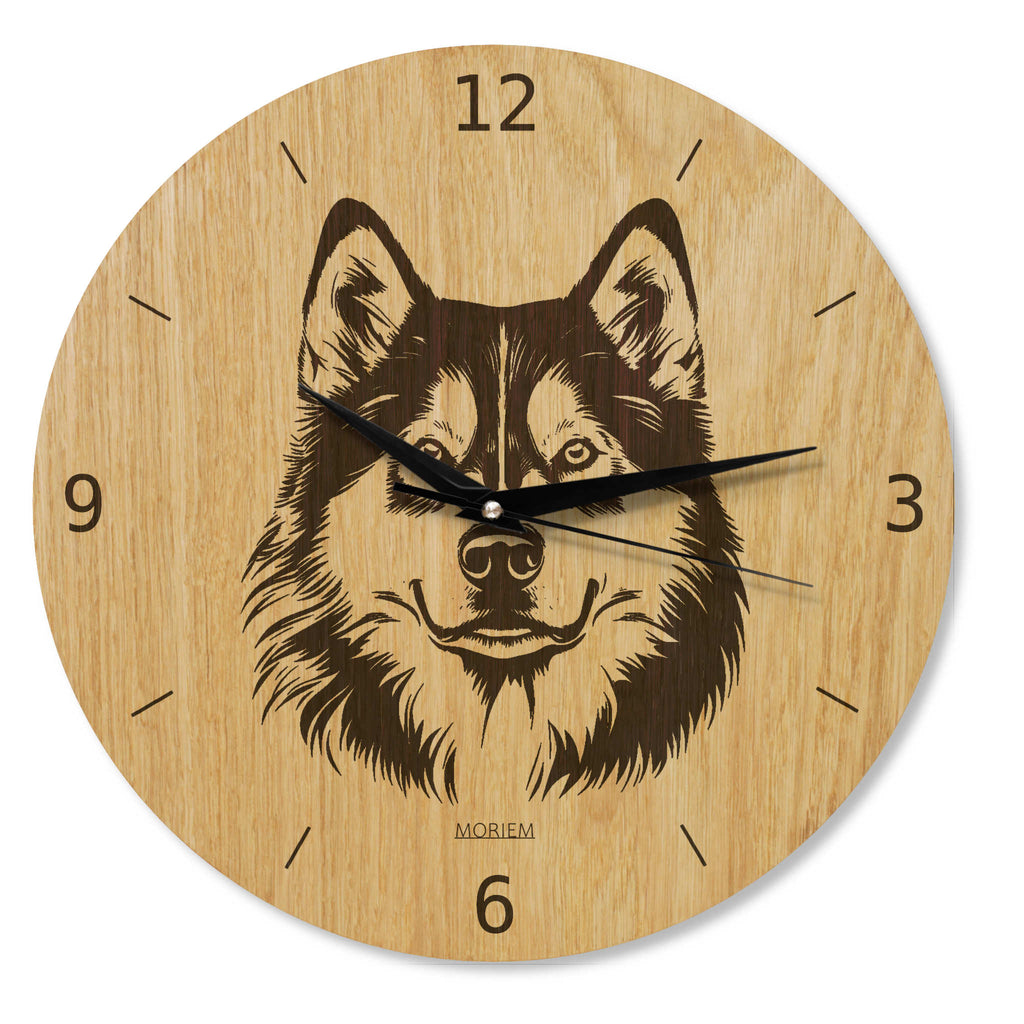 Wanduhr Hund - Wohnzimmeruhr modern mit Hundemotiv - 30 cm/40 cm groß
