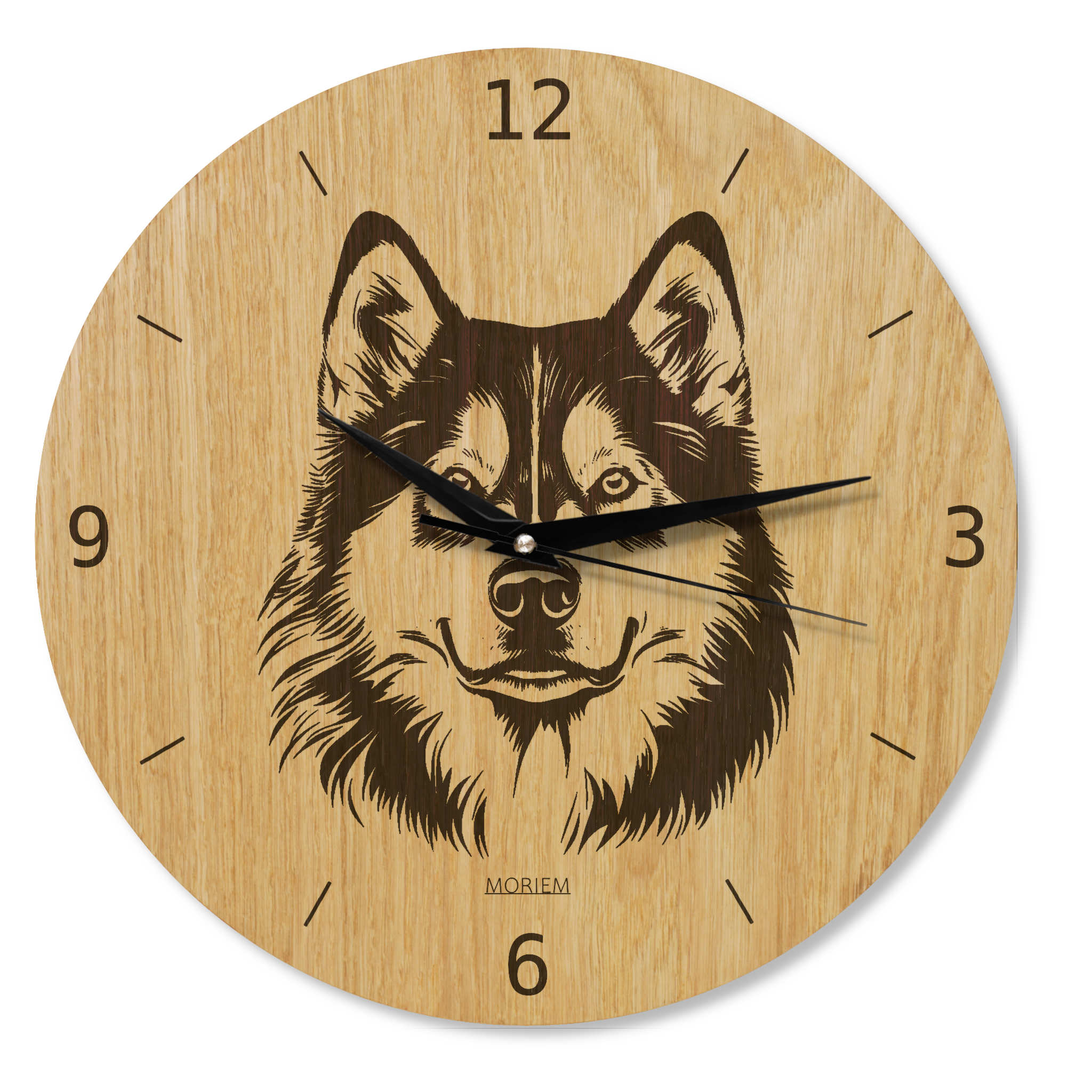 Wanduhr Hund - Wohnzimmeruhr modern mit Hundemotiv - 30 cm/40 cm groß