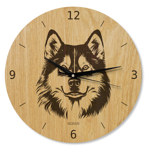 Wanduhr Hund - Wohnzimmeruhr modern mit Hundemotiv - 30cm groß