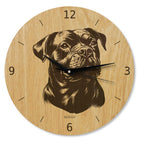 Wanduhr aus Holz - Wohnzimmeruhr modern mit Hundemotiv - 30 cm/40 cm groß