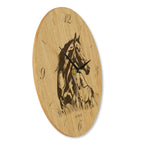 Wanduhr Pferd - Wohnzimmeruhr Motiv Pferd mit Folen - 30 cm/40 cm groß