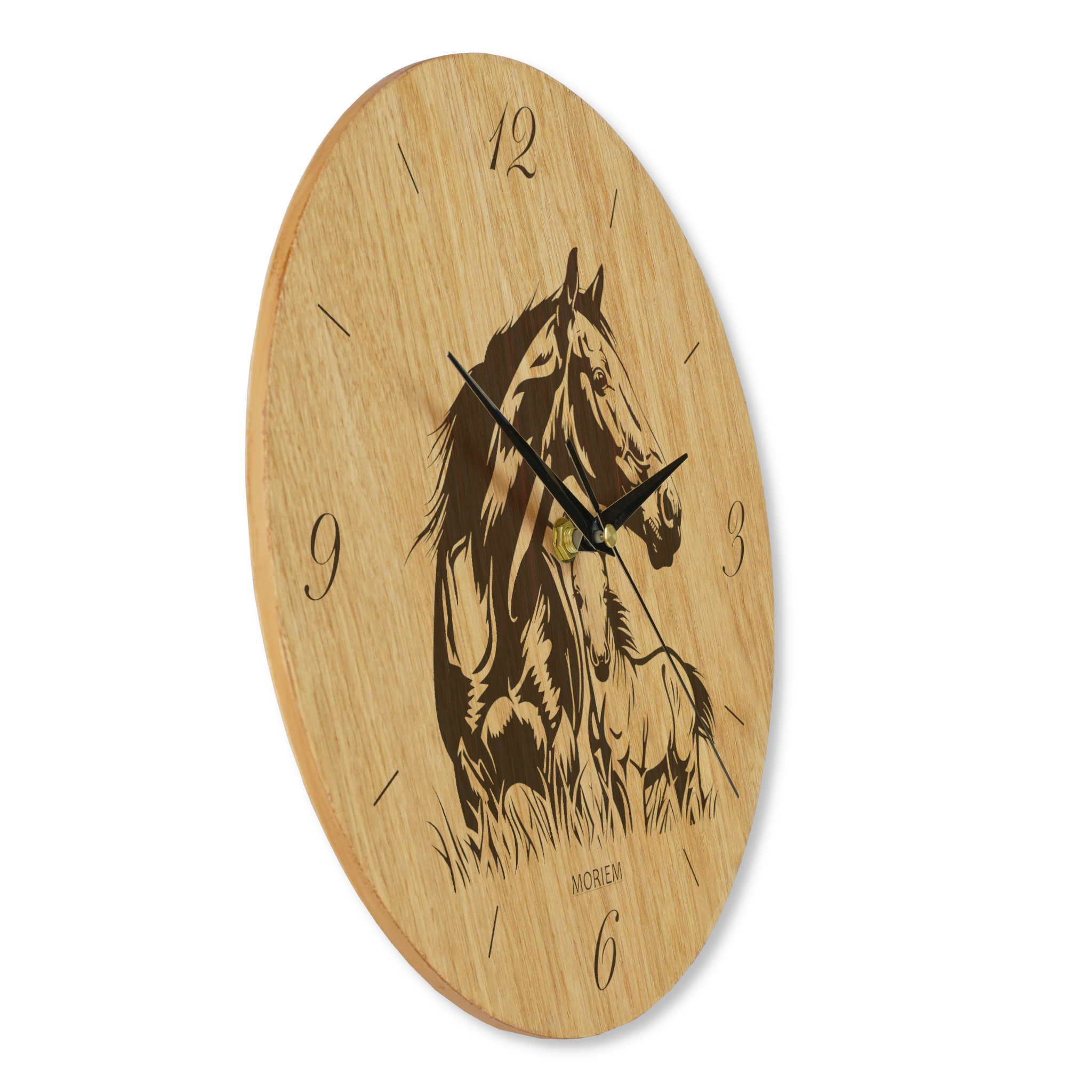 Wanduhr Pferd - Wohnzimmeruhr Motiv Pferd mit Folen - 30 cm/40 cm groß