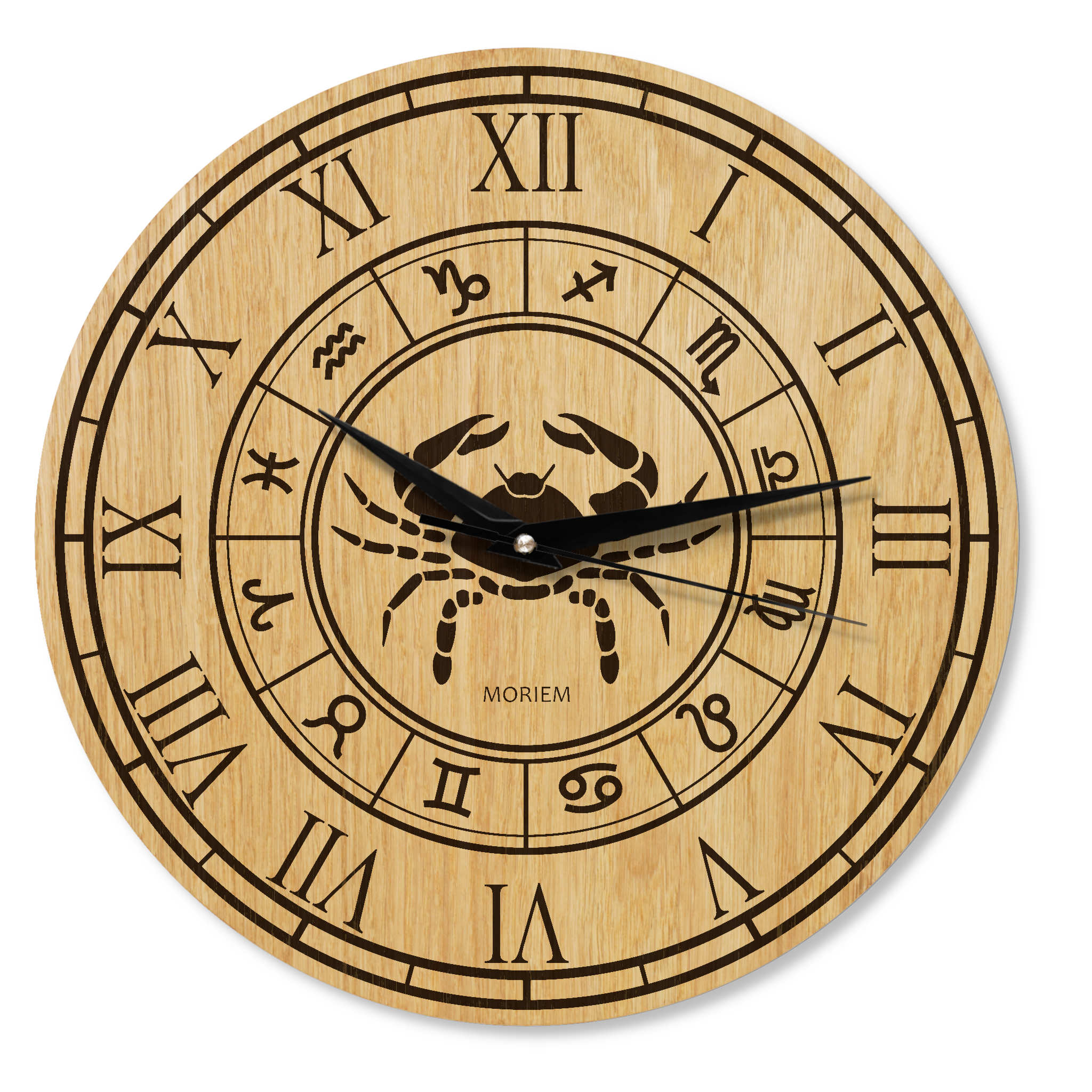 Wanduhr mit Sternzeichen- Motiv Krebs - 30 cm/XL 40 cm groß