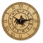 Holz Wanduhr mit Sternzeichen- Motiv Schütze - 30 cm/40 cm groß