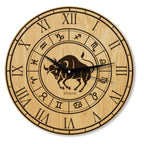 Wanduhr mit Sternzeichen- Motiv Stier - 30 cm/40 cm groß