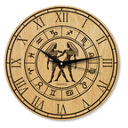 Wanduhr mit Sternzeichen- Motiv Zwilling - 30 cm/XL 40 cm groß