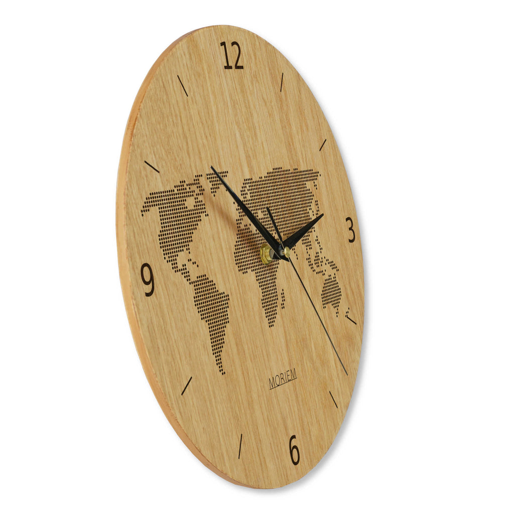 Stylische Wanduhr Weltkarte  - Wohnzimmeruhr modernes Design - 30 cm/40 cm groß