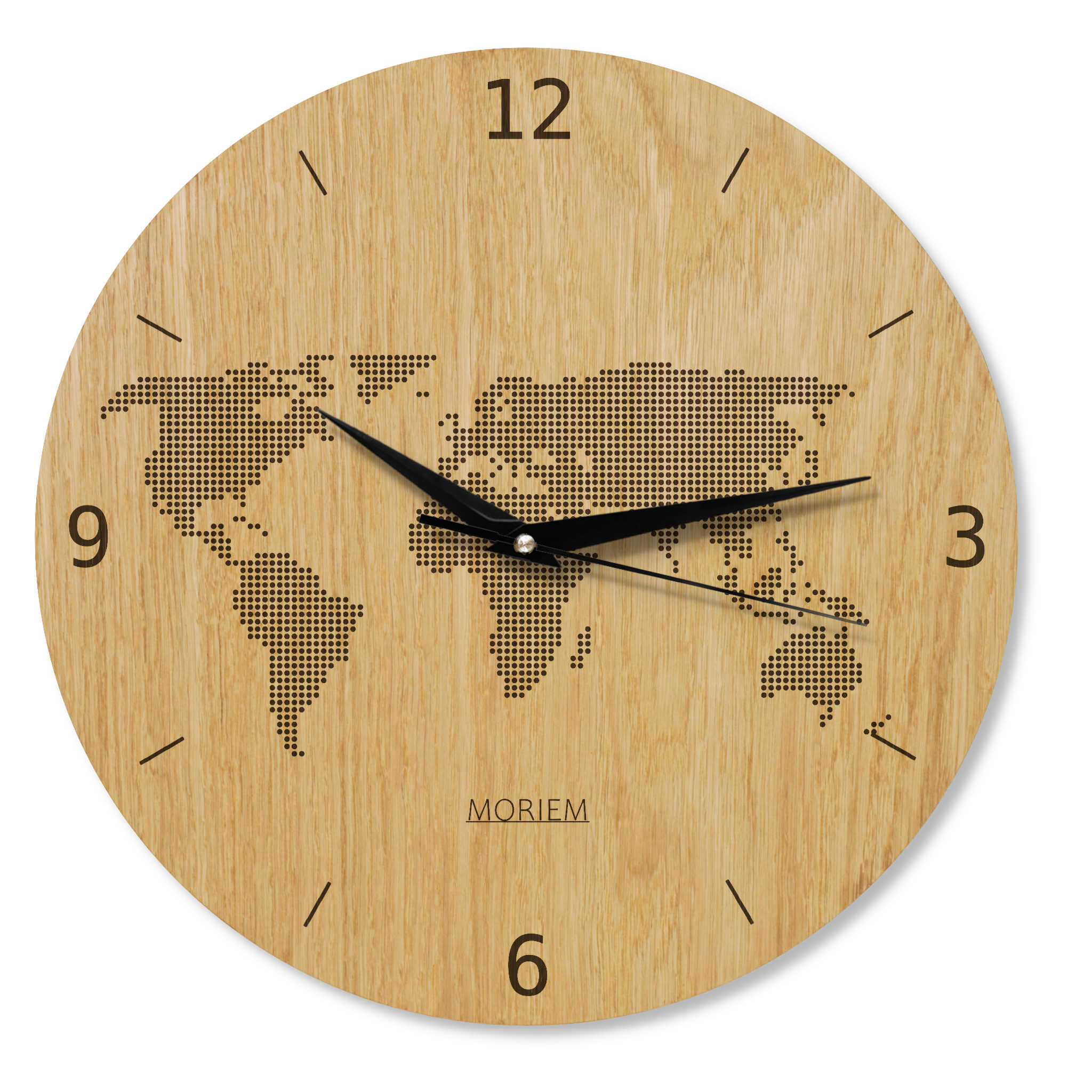 Stylische Wanduhr Weltkarte  - Wohnzimmeruhr modernes Design - 30 cm/40 cm groß