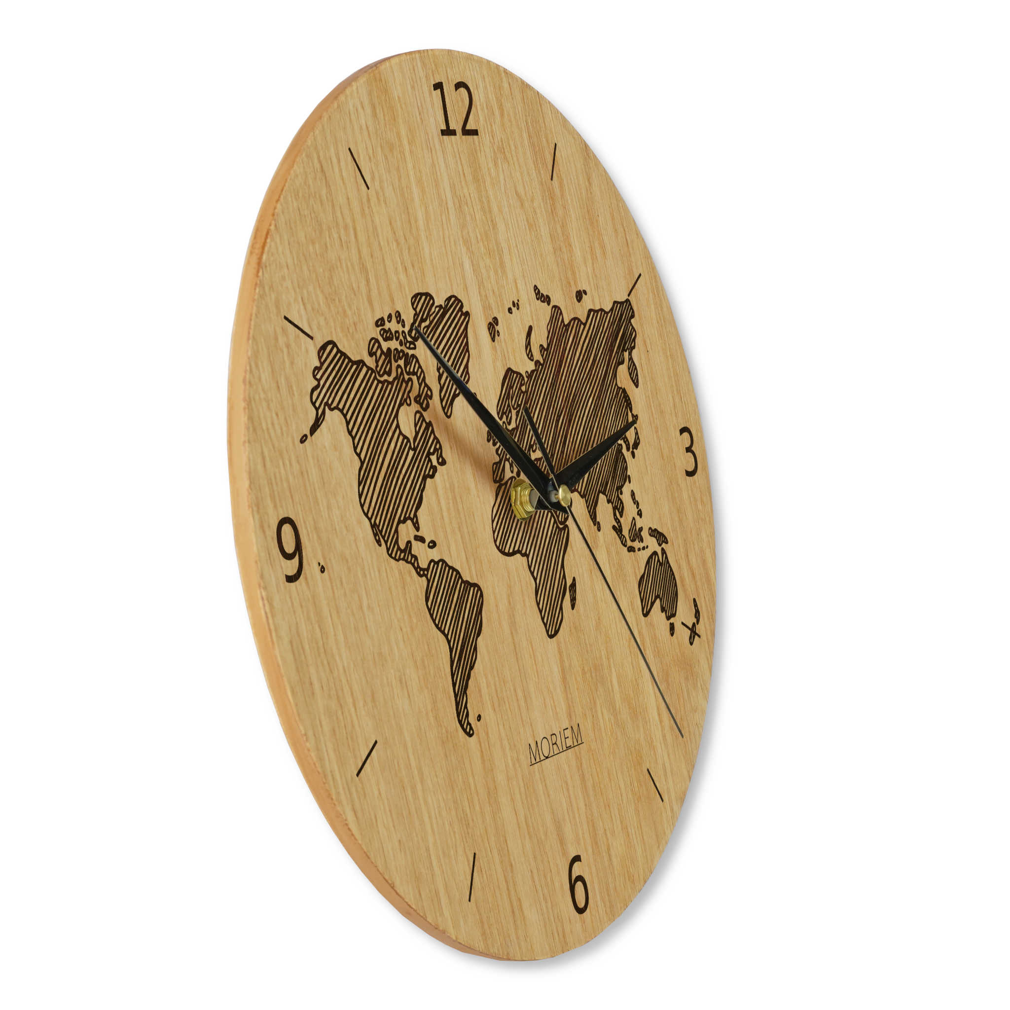 Wanduhr Skizzierte Weltkarte  - Wohnzimmeruhr modernes Design - 30 cm/40 cm groß