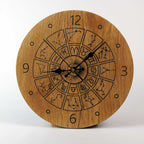 Wanduhr mit Sternzeichen aus Holz - moderne Uhr -Wohnzimmeruhr rustikales Design " Astrologie/Tierkreis " 30cm