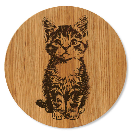 Holzbild Katze - Wandbild aus Holz mit Katzenmotiv  30/40 cm