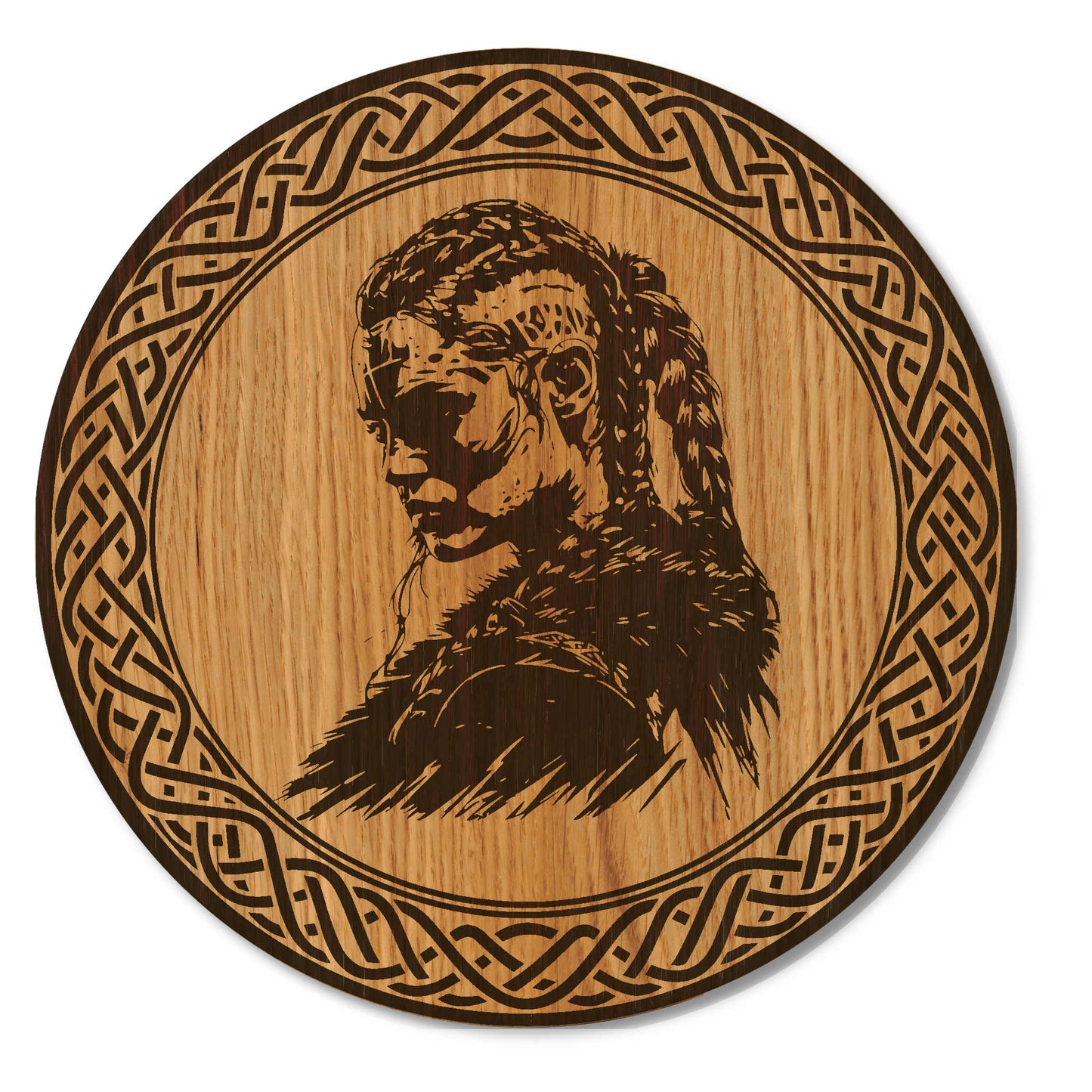 Holzbild Wikinger Kriegerin - Wandbild Wikinger Frau - 30/40 cm
