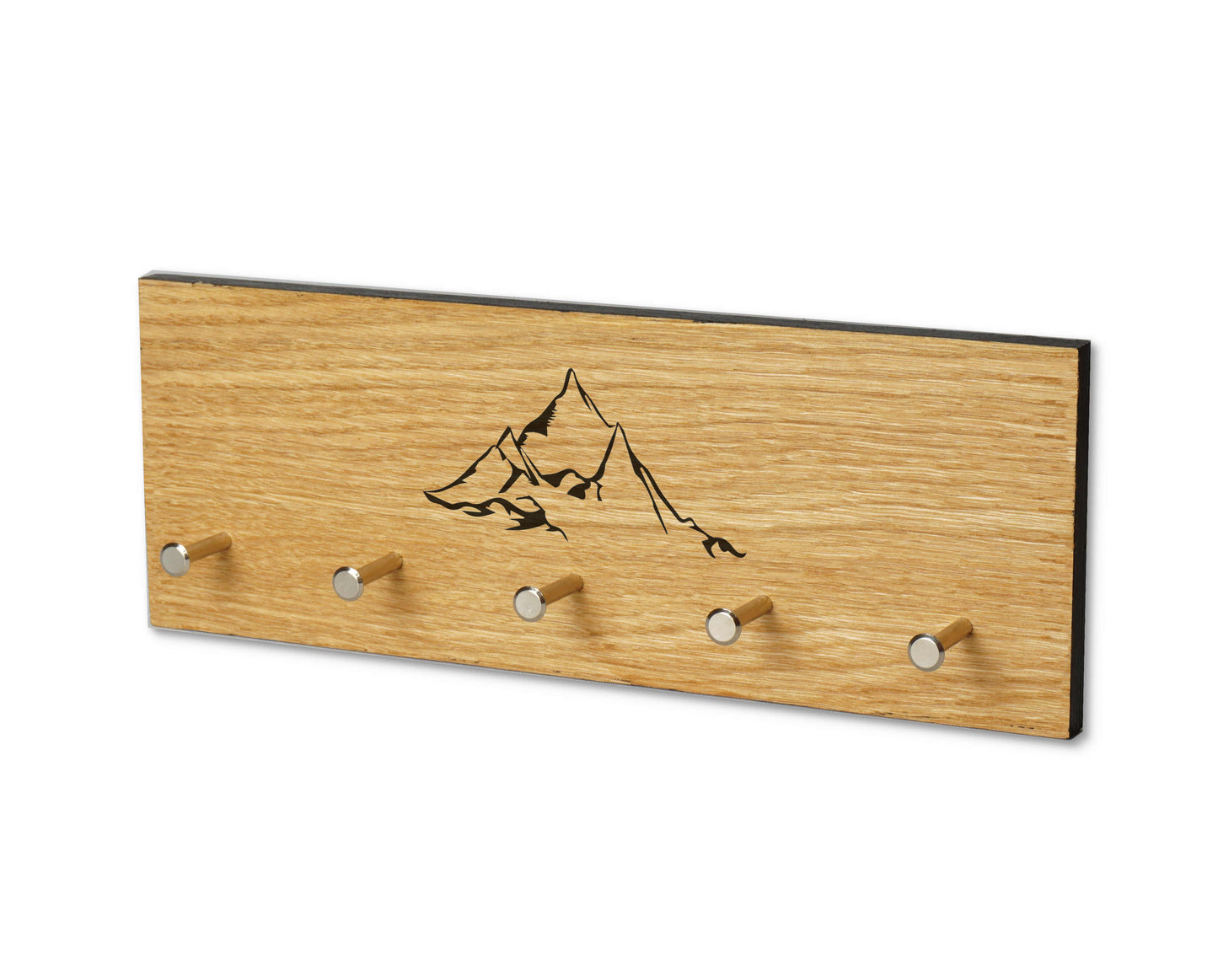 Schlüsselbrett Holz Eiche mit Gravur Berge