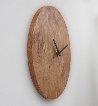 Wanduhr minimalistisch - groß XL 40 cm - Eiche Maser furniert