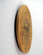 Wanduhr mit Sternzeichen aus Holz - moderne Uhr -Wohnzimmeruhr rustikales Design " Astrologie/Tierkreis " 30cm