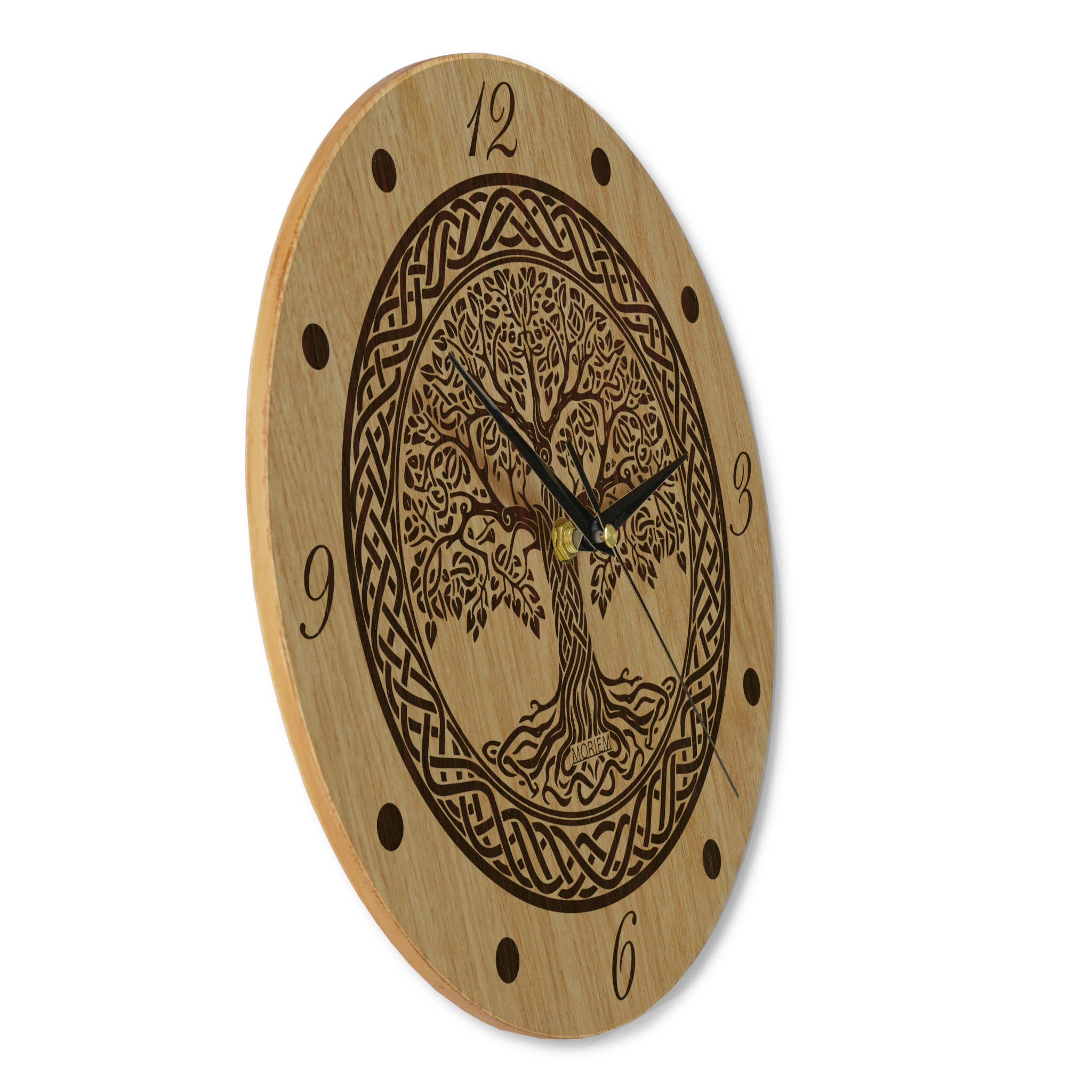 Wanduhr Lebensbaum- Wohnzimmeruhr rustikal Vintage -Runenuhr - 30 cm/40 cm groß