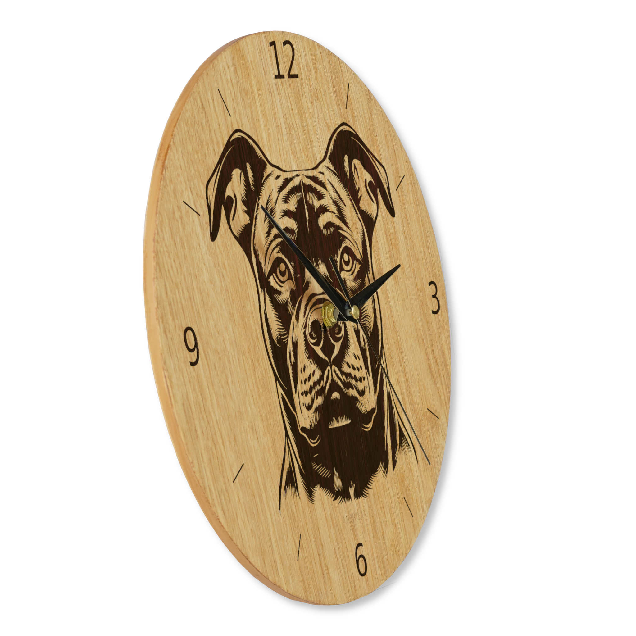 Wanduhr Hund - Wohnzimmeruhr modern mit Hundemotiv Bulldogge - 30 cm/40 cm groß