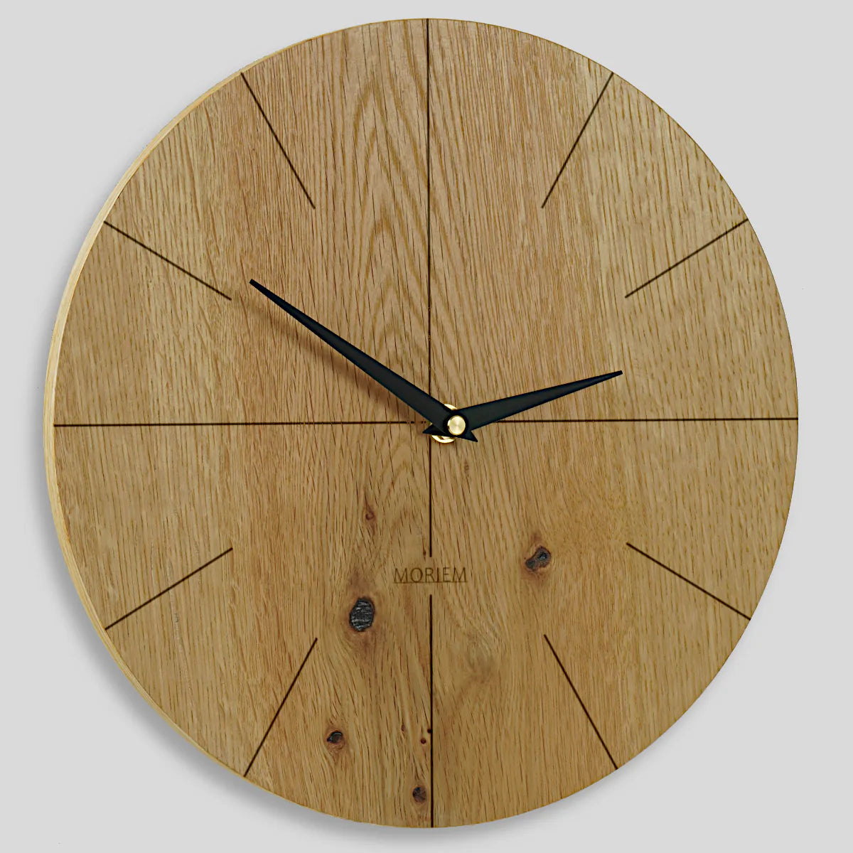 Wanduhr lautlos modern minimalistisches Ziffernblatt eiche rustikal modern.