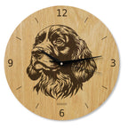 Wanduhr Holz - Wohnzimmeruhr modern mit Hundemotiv - 30 cm/40 cm groß