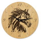 Pferde Wanduhr aus Holz - Wohnzimmeruhr Vintage Motive- 30 cm/ XL 40 cm groß