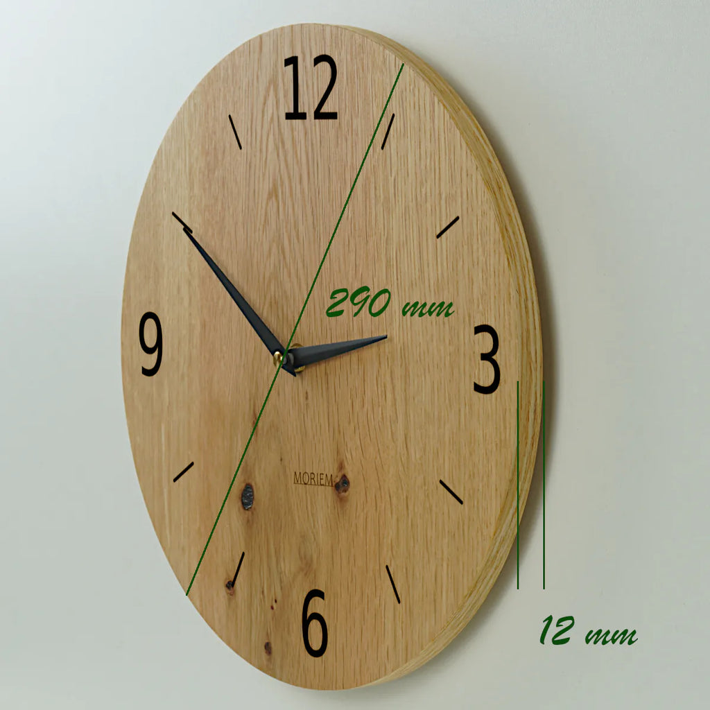 Bemaßung für Wohnzimmeruhr Holz Eiche rustikal .